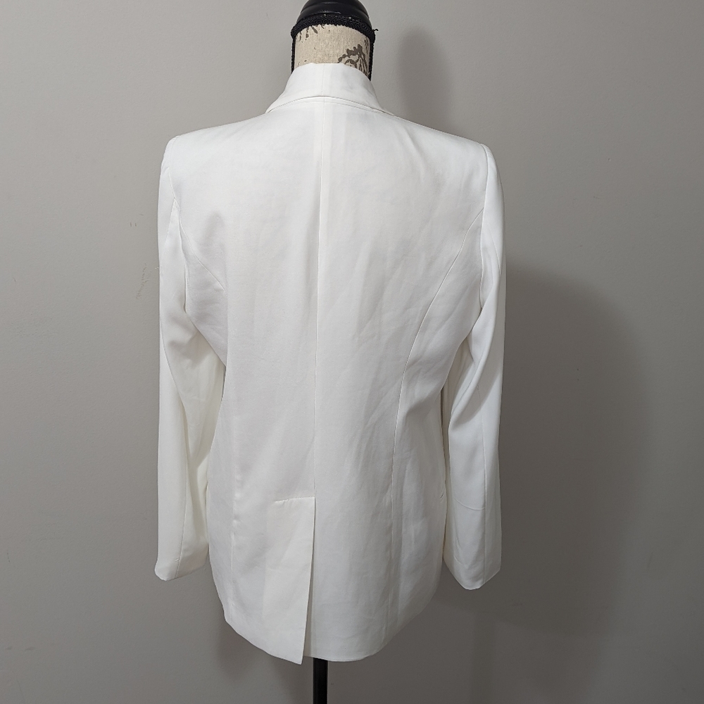 Mural White Slouchy Boyfriend Fit Blazer Women's Size Medium - Picture 4 of 13